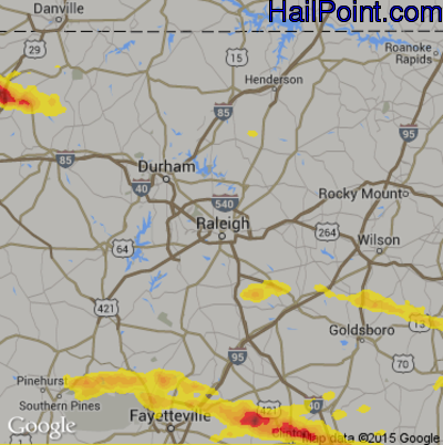 Hail Map for Raleigh, NC Region on May 31, 2017 