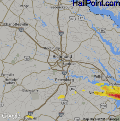Hail Map for Richmond, VA Region on May 31, 2017