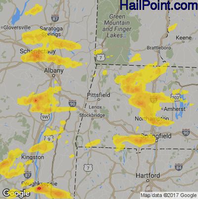 Hail Map for Pittsfield, MA Region on May 31, 2017