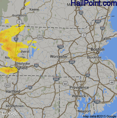 Hail Map for Worcester, MA Region on May 31, 2017 