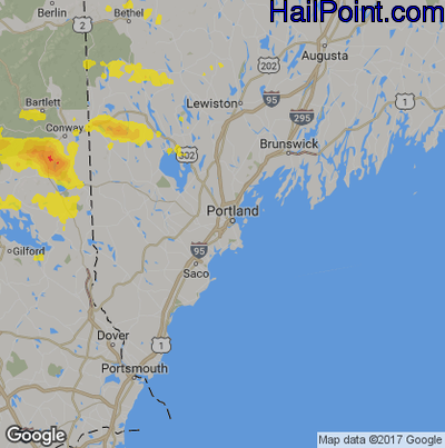 Hail Map for Portland, ME Region on May 31, 2017
