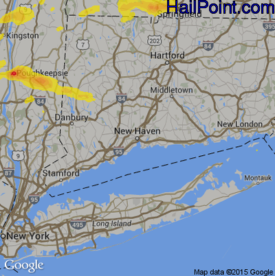 Hail Map for New Haven, CT Region on May 31, 2017