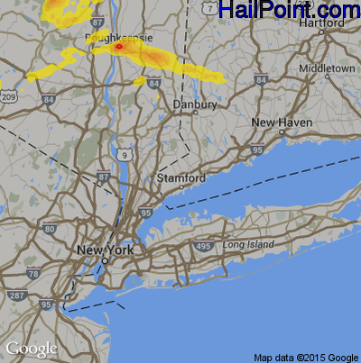 Hail Map for Stamford, CT Region on May 31, 2017