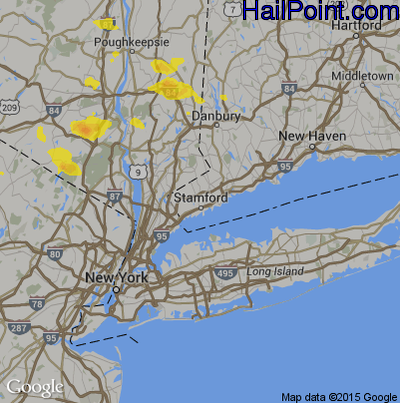 Hail Map for Stamford, CT Region on June 13, 2017