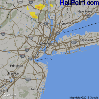 Hail Map for New York, NY Region on June 13, 2017 