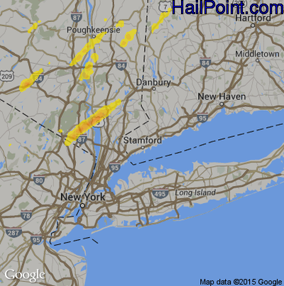 Hail Map for Stamford, CT Region on June 19, 2017