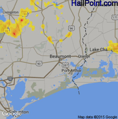 Hail Map for Beaumont, TX Region on July 9, 2017 