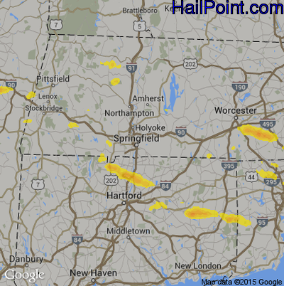 Hail Map for Springfield, MA Region on July 12, 2017