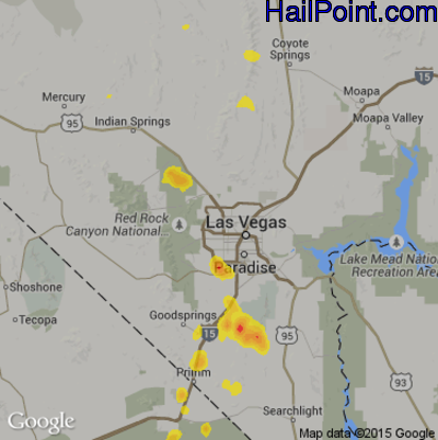 Hail Map for Las Vegas, NV Region on July 17, 2017