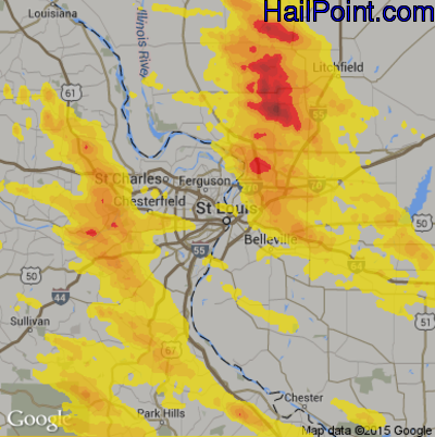 Hail Map for St. Louis, MO Region on September 4, 2017