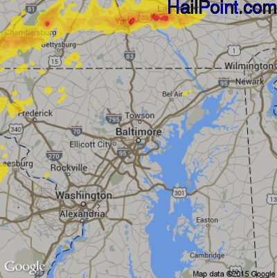 Hail Map for Baltimore, MD Region on September 5, 2017 