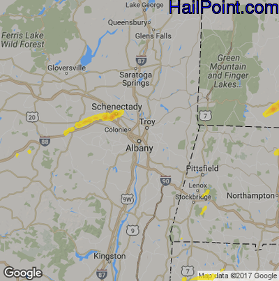 Hail Map for Albany, NY Region on September 5, 2017