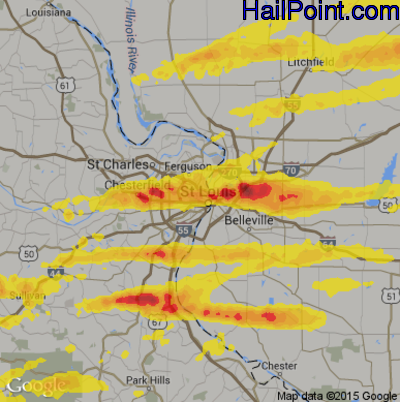 Hail Map for St. Louis, MO Region on November 5, 2017 