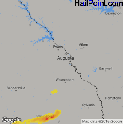 Hail Map for Augusta, GA Region on April 23, 2018