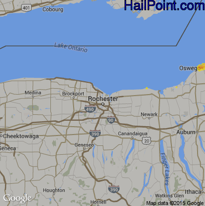 Hail Map for Rochester, NY Region on May 1, 2018