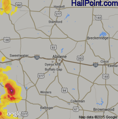 Hail Map for Abilene, TX Region on May 14, 2018