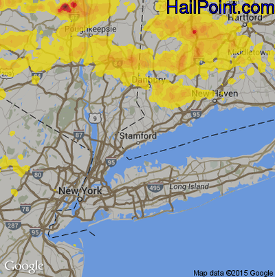 Hail Map for Stamford, CT Region on May 15, 2018