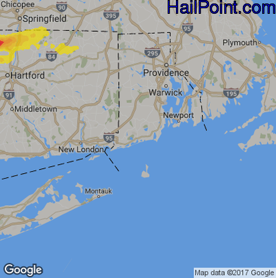 Hail Map for Charlestown, RI Region on May 15, 2018