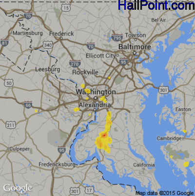 Hail Map for Washington, DC Region on September 4, 2018