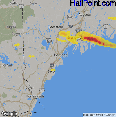 Hail Map for Portland, ME Region on September 6, 2018 