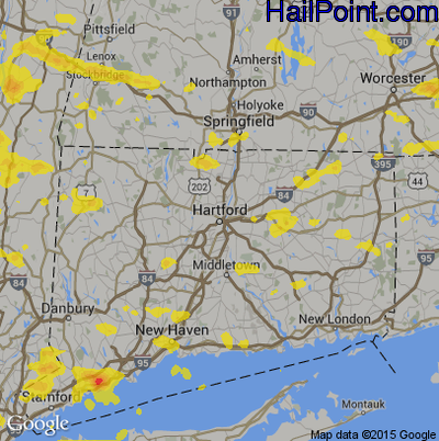 Hail Map for Hartford, CT Region on September 6, 2018