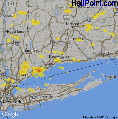 Hail Map for New Haven, CT Region on September 6, 2018