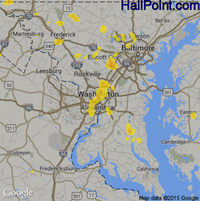 Hail Map for Washington, DC Region on September 7, 2018