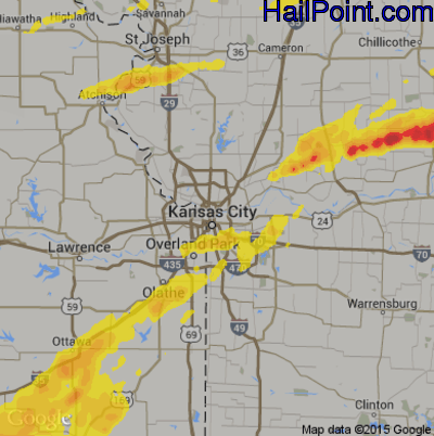 Hail Map for Kansas City, MO Region on April 17, 2019 