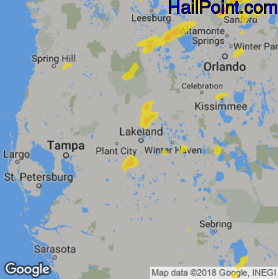 Hail Map for Lakeland, FL Region on May 4, 2019