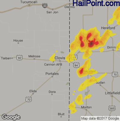 Hail Map for Clovis, NM Region on May 6, 2019