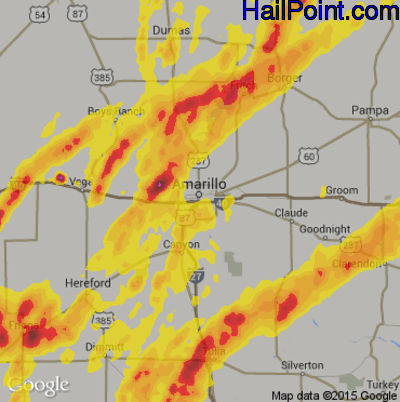 Hail Map for Amarillo, TX Region on May 6, 2019 