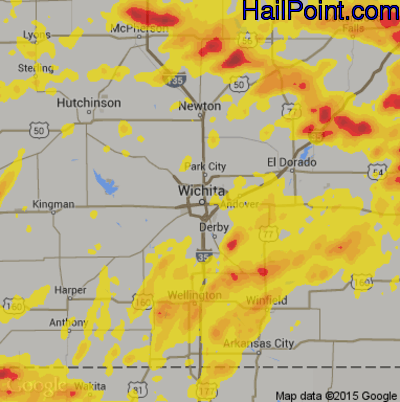 Hail Map for Wichita, KS Region on May 6, 2019