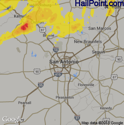 Hail Map for San Antonio, TX Region on May 8, 2019