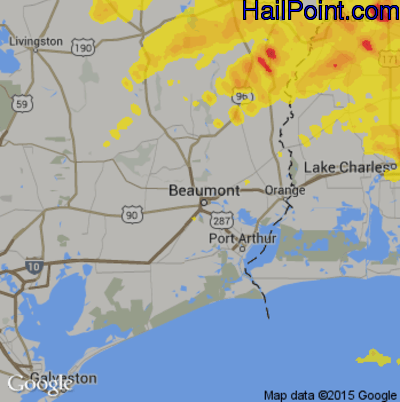 Hail Map for Beaumont, TX Region on May 19, 2019 