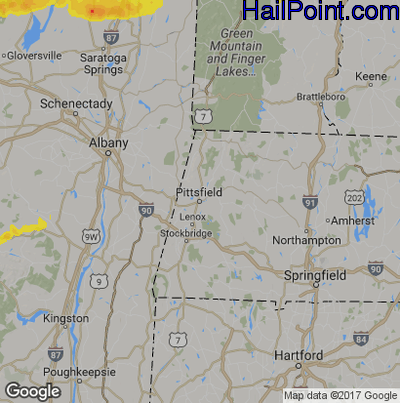 Hail Map for Pittsfield, MA Region on May 19, 2019