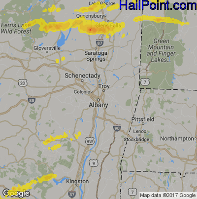 Hail Map for Albany, NY Region on May 19, 2019