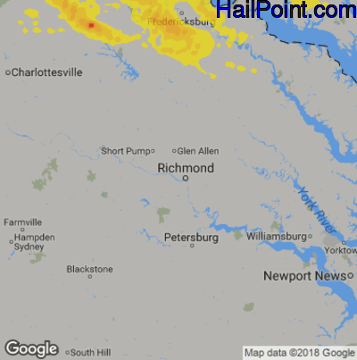 Hail Map for Richmond, VA Region on May 23, 2019