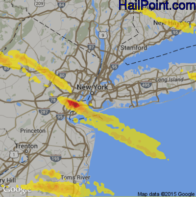 Hail Map for New York, NY Region on May 29, 2019