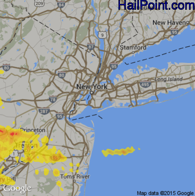 Hail Map for New York, NY Region on May 29, 2019