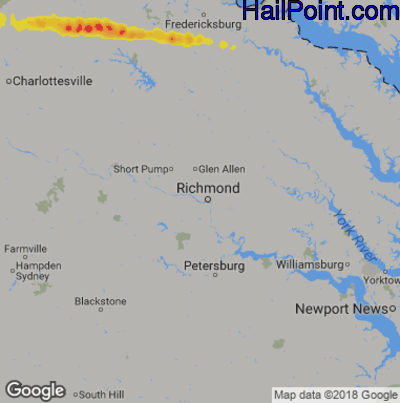 Hail Map for Richmond, VA Region on May 30, 2019 