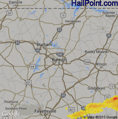 Hail Map for Raleigh, NC Region on May 30, 2019