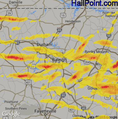 Hail Map for Raleigh, NC Region on May 31, 2019