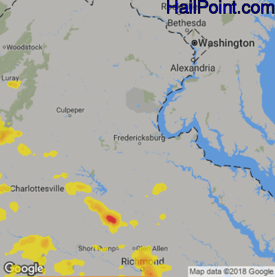 Hail Map for Fredericksburg, VA Region on May 31, 2019