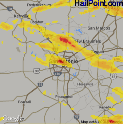 Hail Map for San Antonio, TX Region on June 6, 2019