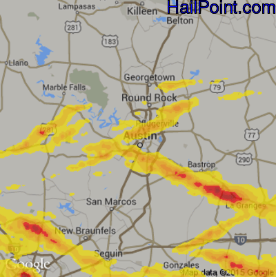 Hail Map for Austin, TX Region on June 6, 2019