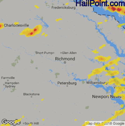 Hail Map for Richmond, VA Region on June 17, 2019