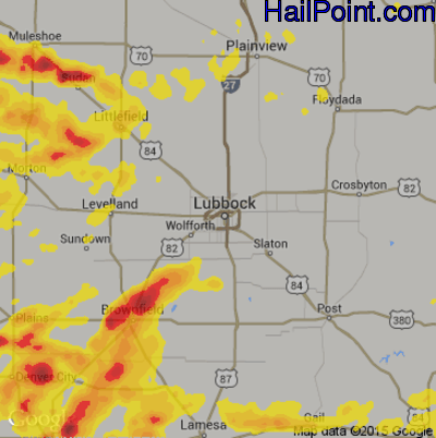 Hail Map for Lubbock, TX Region on June 17, 2019