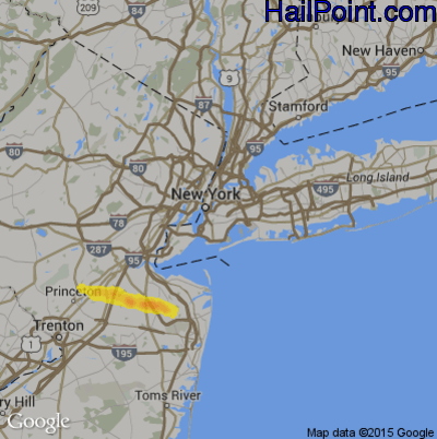 Hail Map for New York, NY Region on June 18, 2019