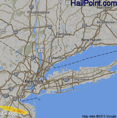 Hail Map for Stamford, CT Region on June 18, 2019