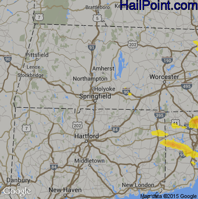 Hail Map for Springfield, MA Region on June 29, 2019